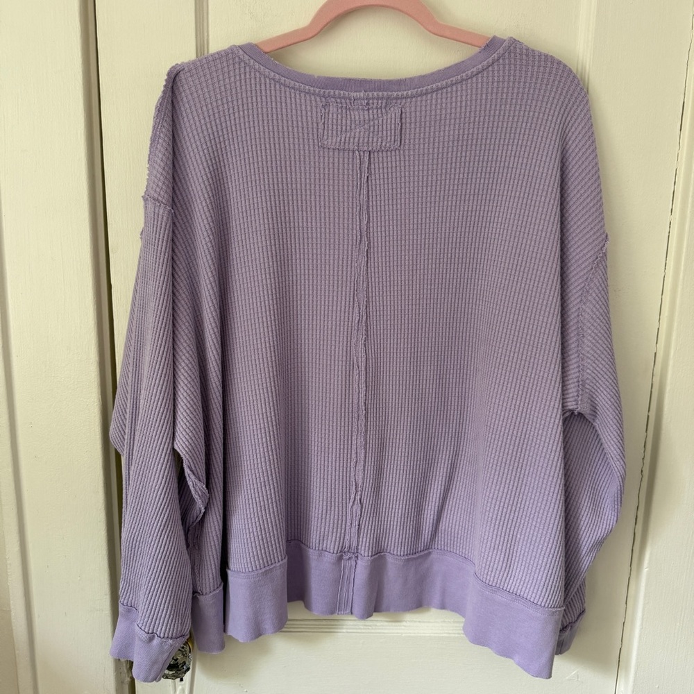Free People We The Free Buttercup Thermal Top Oversized XS - Picture 3 of 10